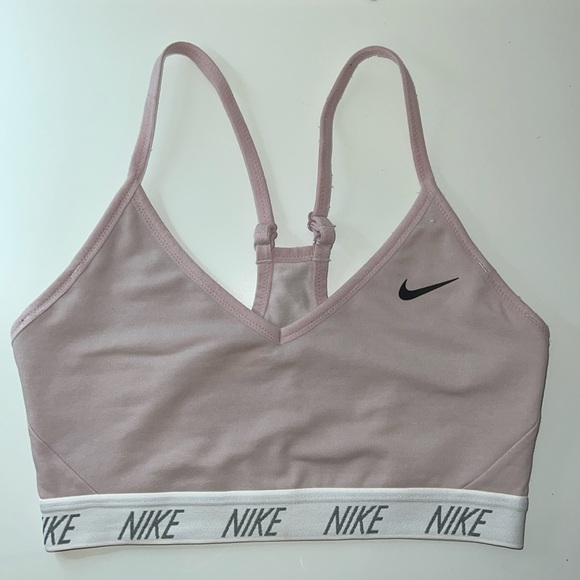 Nike Dri-Fit Racerback Sports Bra - Light Pink, Small - Picture 1 of 3